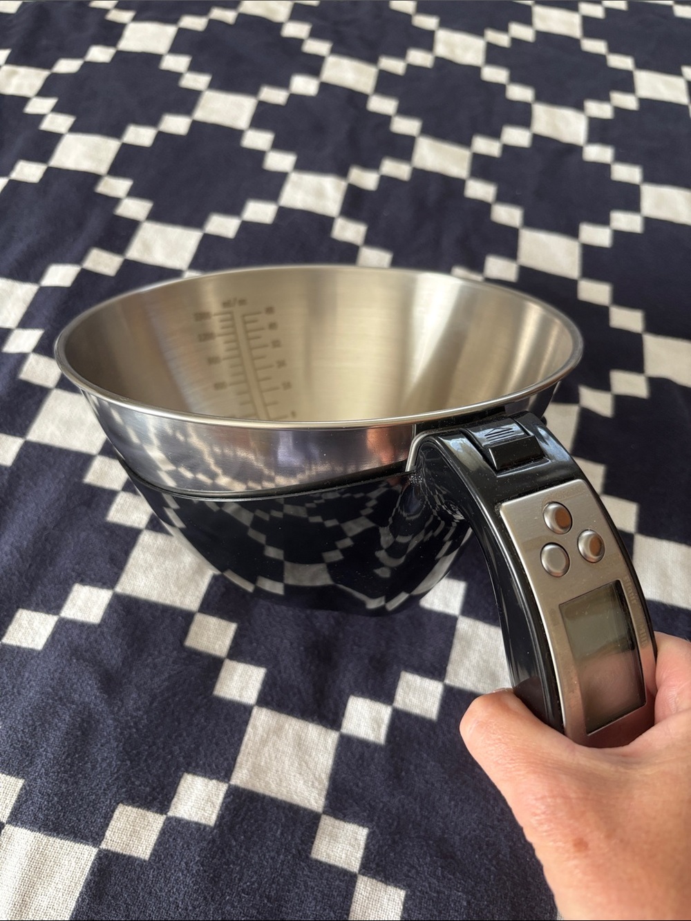 Digital Stainless Steel Measuring Bowl with Black Handle